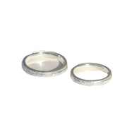 simple silver couple rings pair, view 6 - MRSLM