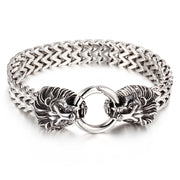 men's stainless steel lion head bracelet, view 2 - MRSLM
