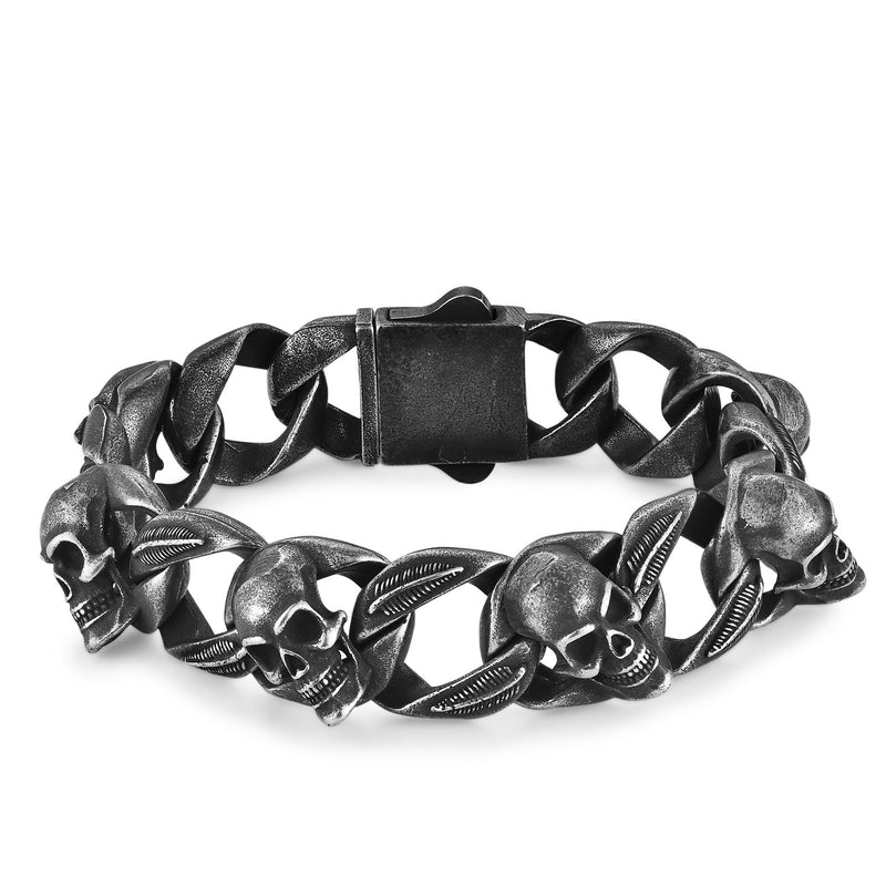 men's punk stainless steel bracelet, view 6 - MRSLM