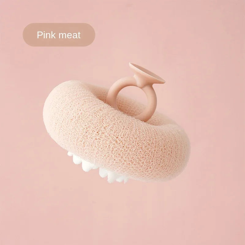 flower pattern suction cup bath sponge, view 4 - MRSLM