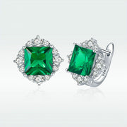 zircon leaf ear studs, view 5 - MRSLM