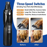 rechargeable led pet nail grinder, view 3 - MRSLM