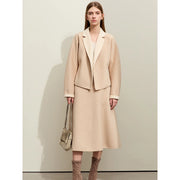 women's wool blend lapel coat, view 3 - MRSLM
