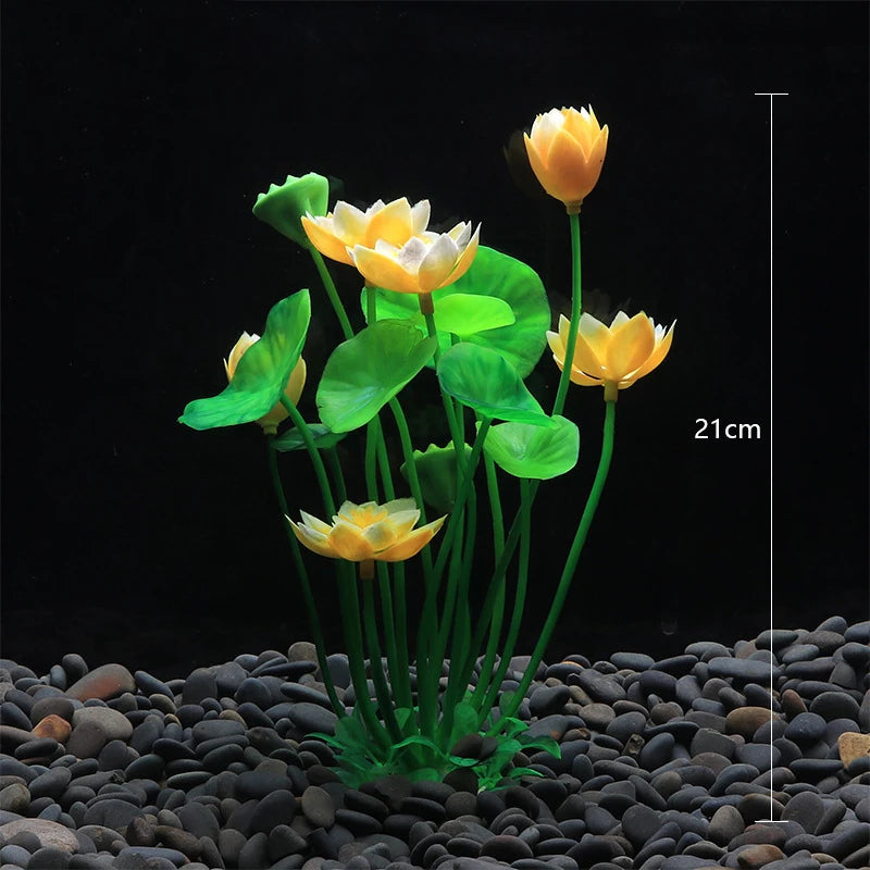 aquarium artificial lotus plant decoration, view 2 - MRSLM