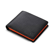 men's carbon fiber leather trifold wallet - MRSLM