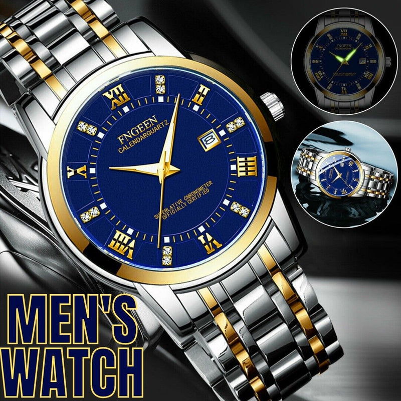 men's stainless steel luminous quartz watch, view 10 - MRSLM