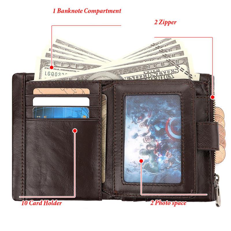 genuine leather slim wallet, view 6 - MRSLM