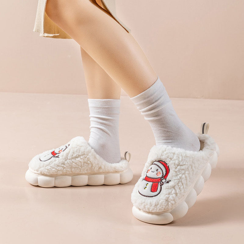 snowman plush house slippers, view 4 - MRSLM