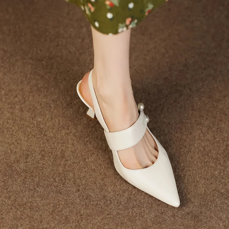 pearl detail high heel sandals, view 7 - MRSLM