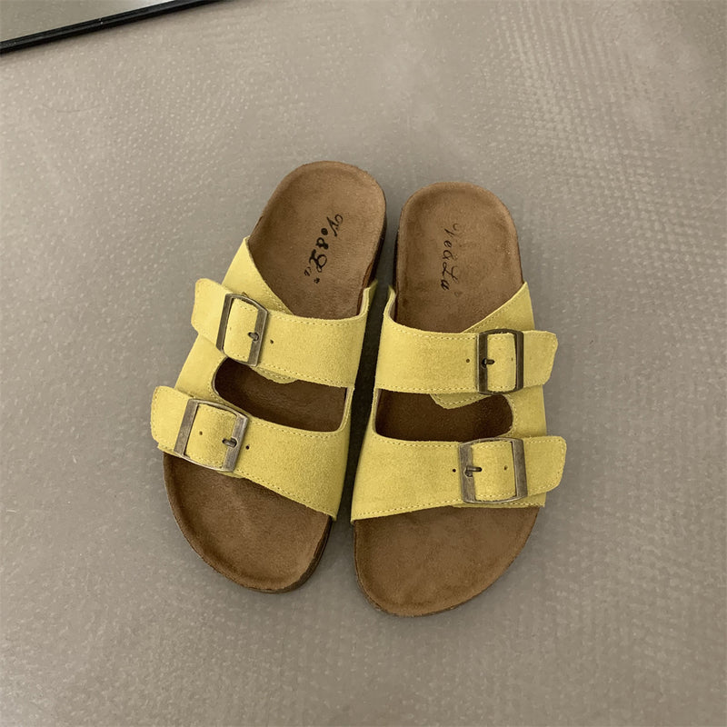 women's suede flip-flops, view 10 - MRSLM