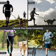 reflective hands-free dog leash with waist belt, view 6 - MRSLM