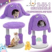 Purple monster cat tree tower, view 5 - MRSLM