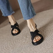low heel leather gladiator sandals, view 13 - MRSLM