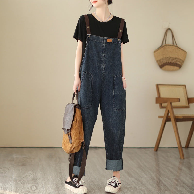 Denim Strap Pants Women