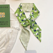 floral skinny scarf, view 8 - MRSLM