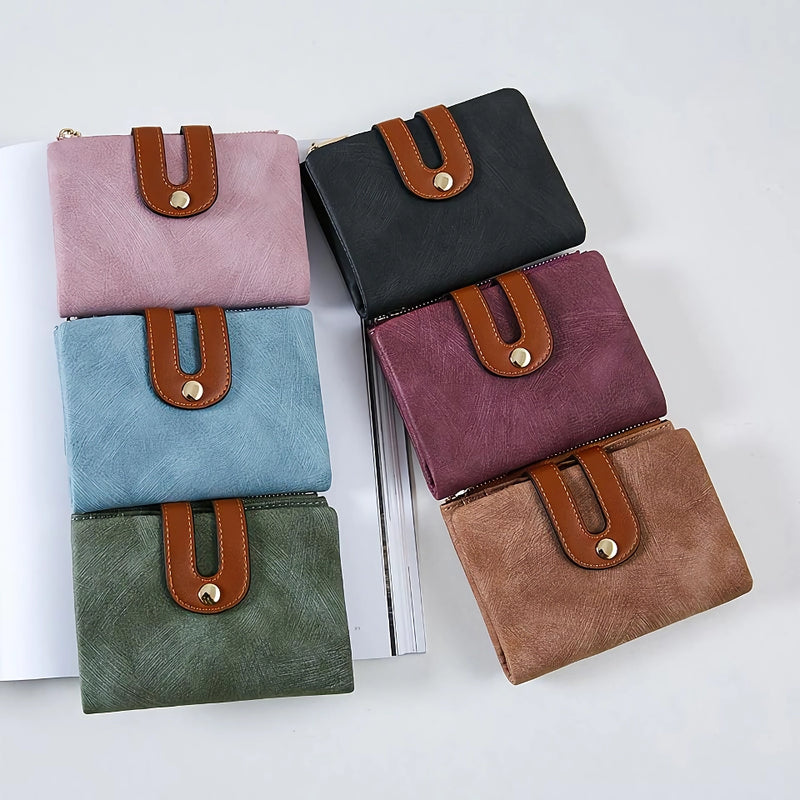 pu leather short wallet, view 12 - MRSLM