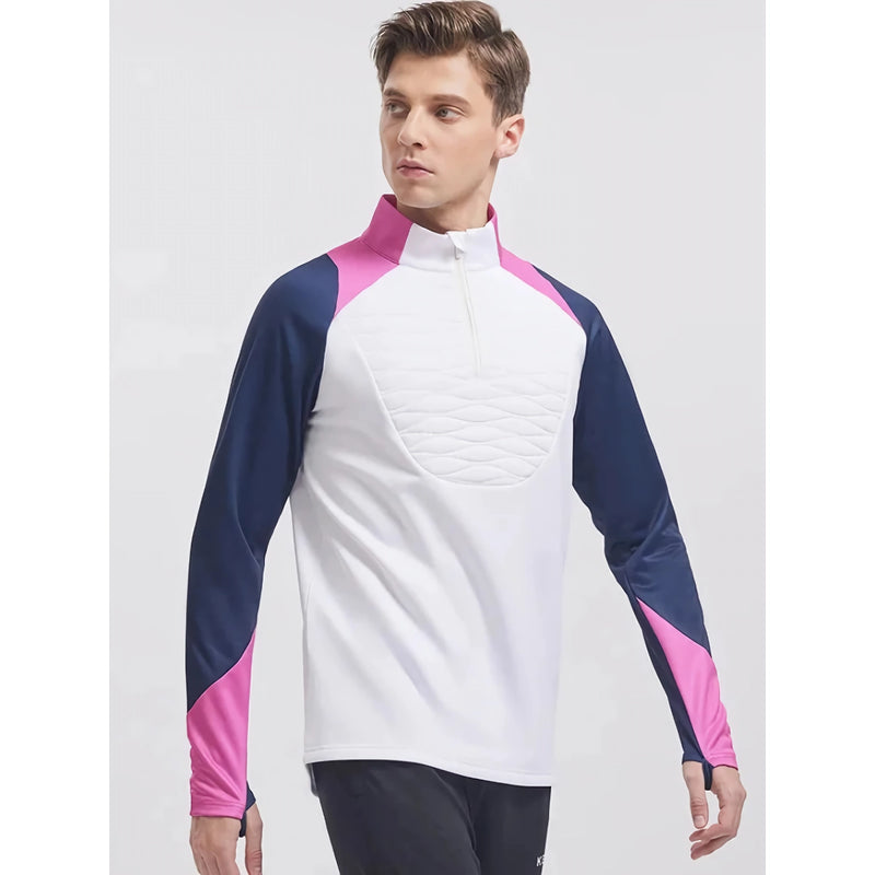 men's half-zip quilted sports pullover, view 11 - MRSLM