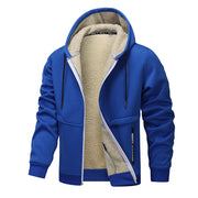 Men's sherpa lined zip-up hoodie jacket, view 6 - MRSLM