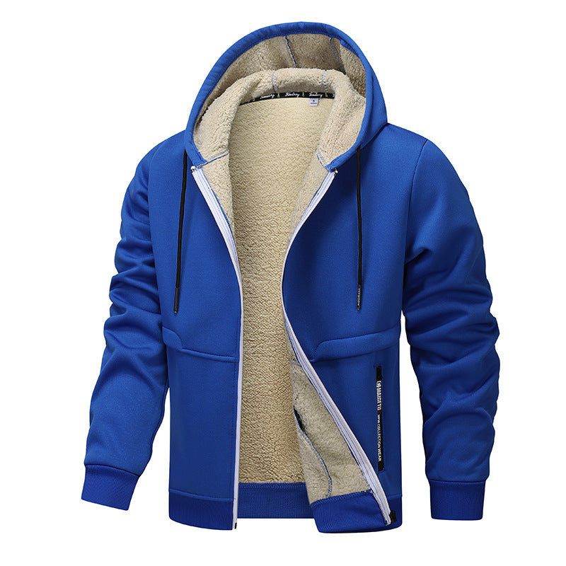 Men's sherpa lined zip-up hoodie jacket, view 6 - MRSLM