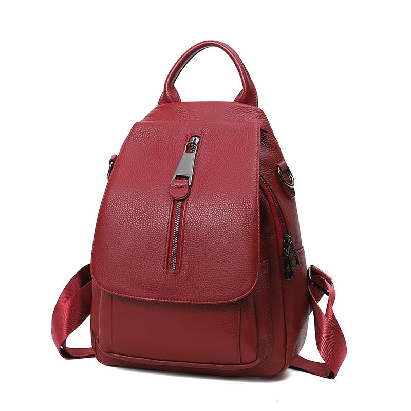 women's genuine leather multi-layer backpack, view 9 - MRSLM