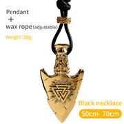 Men's vintage arrow titanium steel necklace, view 3 - MRSLM