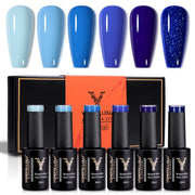 royal blue sparkle gel nail polish, view 2 - MRSLM