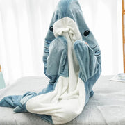 shark sleeping bag pajamas and shawl, view 9 - MRSLM
