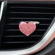 heart rhinestone car perfume clip, view 3 - MRSLM