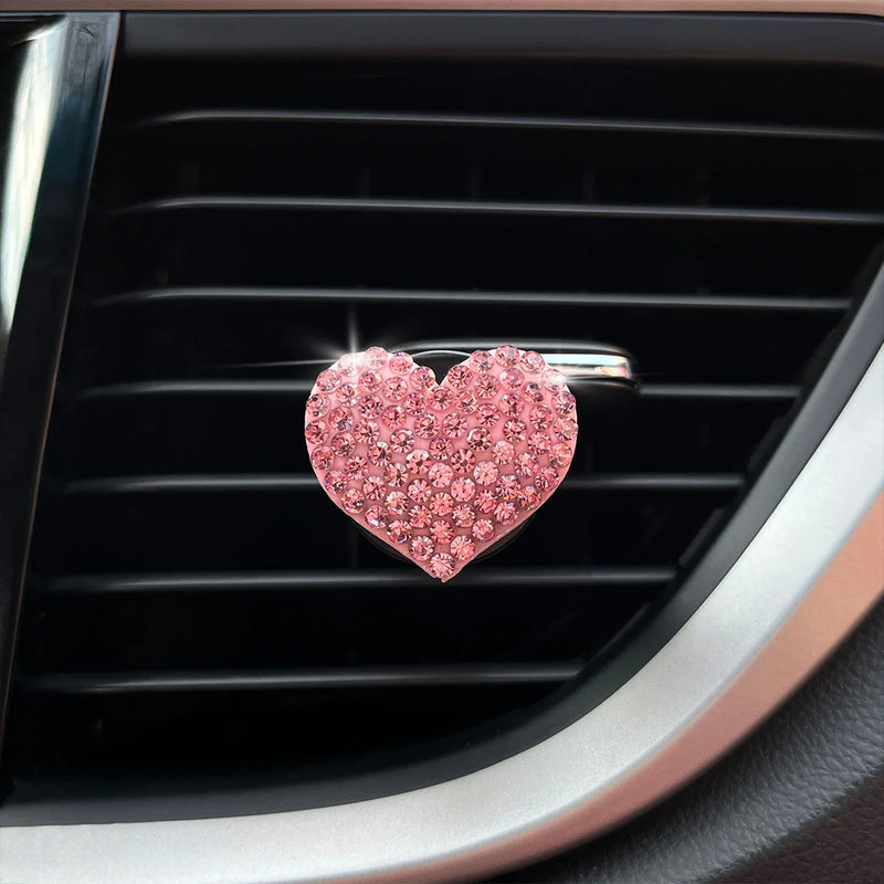 heart rhinestone car perfume clip, view 3 - MRSLM