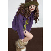 cozy purple hoodie sweater for women, view 6 - MRSLM