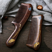 gold sandalwood dense-tooth comb, view 4 - MRSLM
