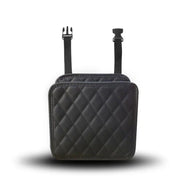 leather car seat back organizer with phone and umbrella holder, view 3 - MRSLM