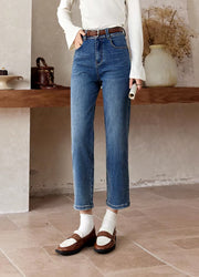 vintage ankle-length blue jeans, view 2 - MRSLM