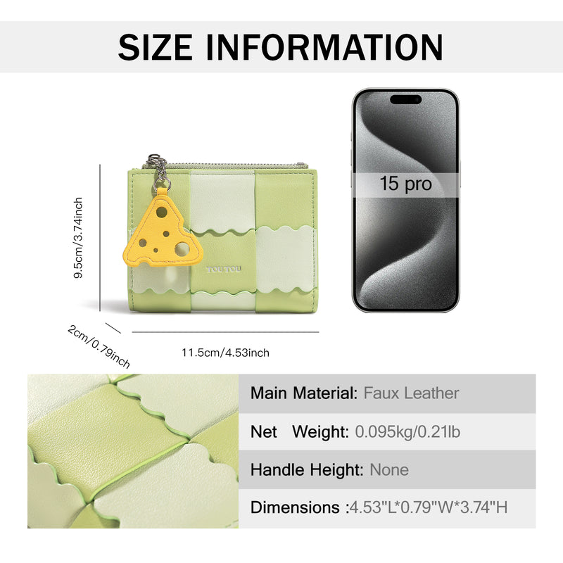 women's short wallet with cheese pendant, view 11 - MRSLM