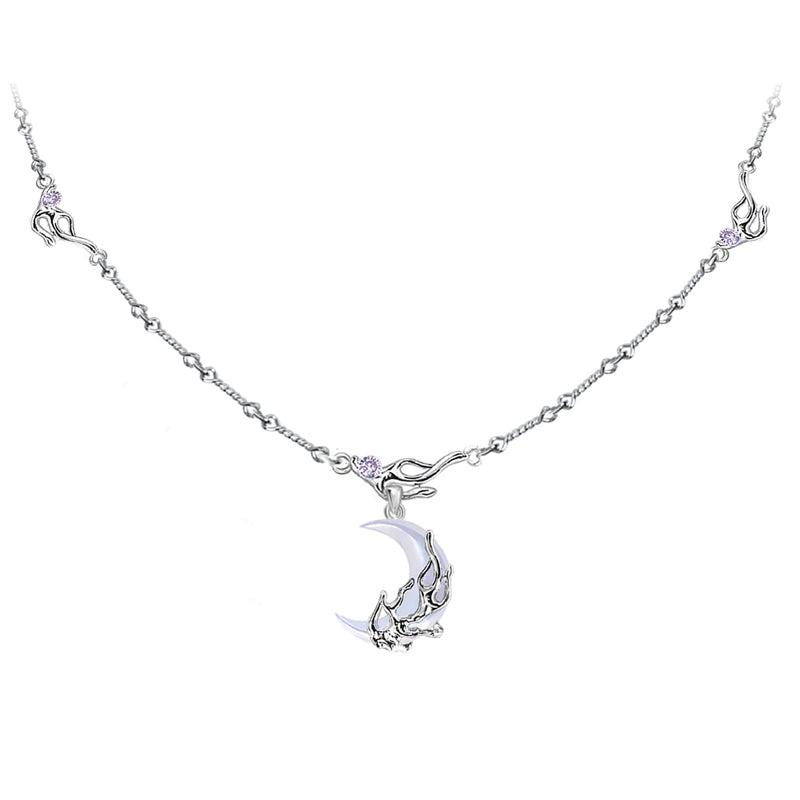 moon and stars pendant necklace, view 2 - MRSLM