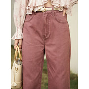 high waist wide-leg cotton jeans, view 4 - MRSLM