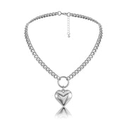 heart pendant punk choker, view 2 - MRSLM