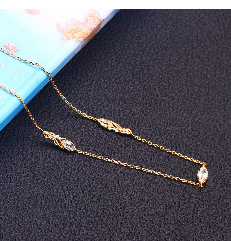 crystal water drop collar necklace - MRSLM