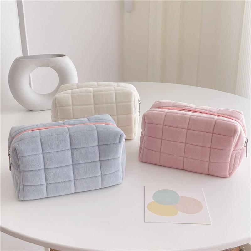 plush fur cosmetic bag - MRSLM