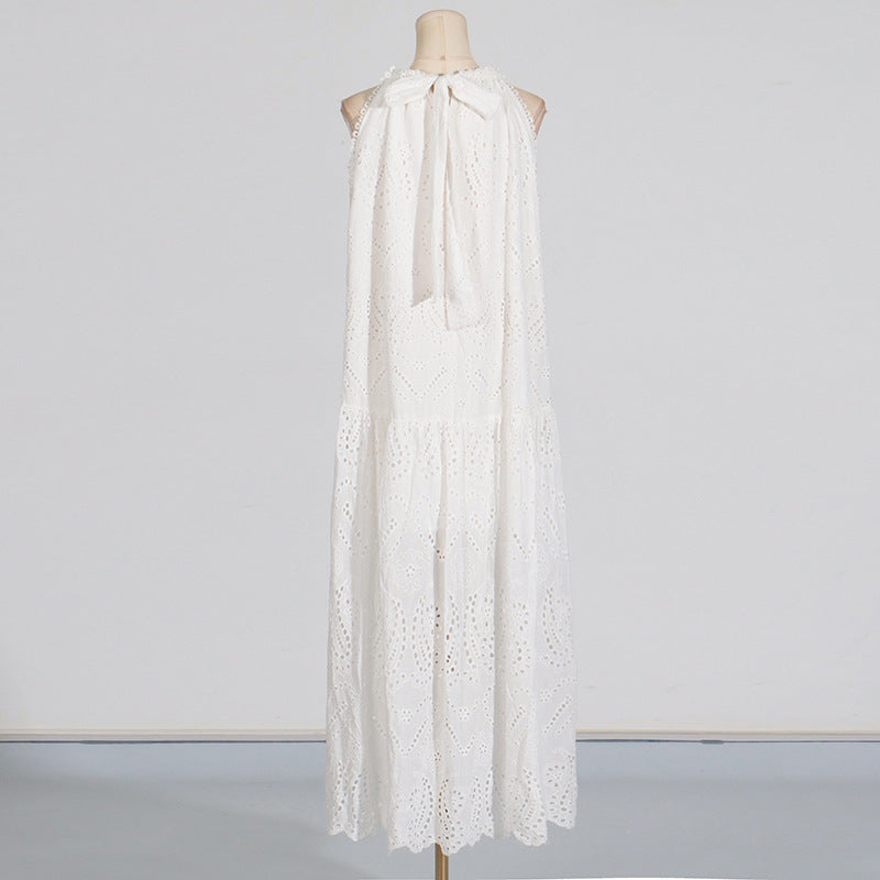 embroidered halter dress, view 4 - MRSLM