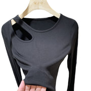 women's cut-out collarbone long sleeve tee, view 7 - MRSLM
