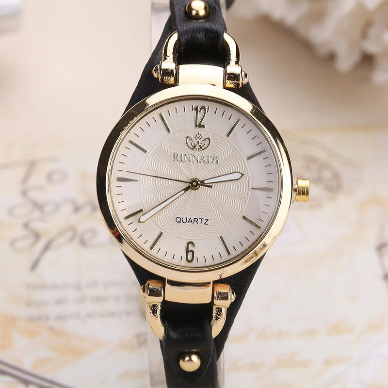women's leather strap quartz watch, view 9 - MRSLM