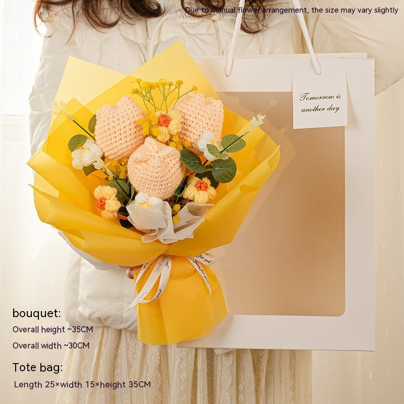 knitted tulip bouquet gift, view 4 - MRSLM