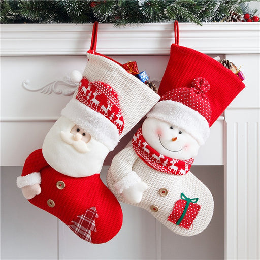 Large knitted Christmas stocking - MRSLM