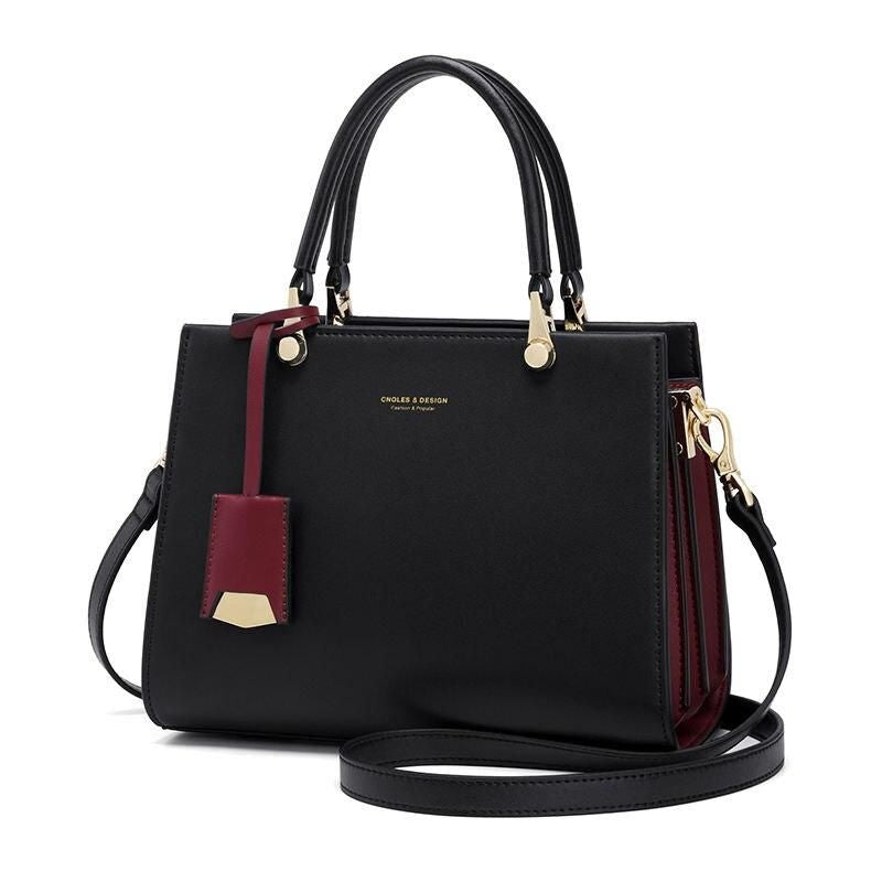 leather shoulder tote bag, view 3 - MRSLM