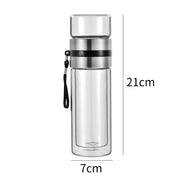 insulated glass water bottle with tea infuser, view 9 - MRSLM