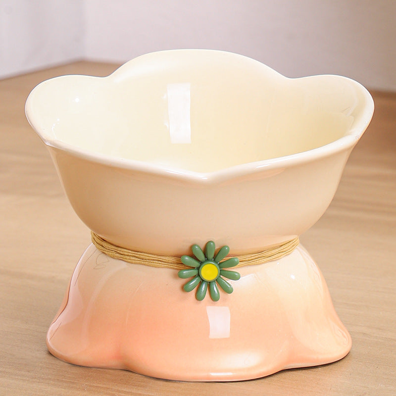 elevated gradient ceramic pet bowl, view 3 - MRSLM