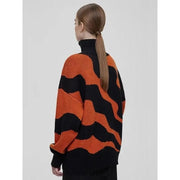 turtleneck stripe oversized sweater, view 9 - MRSLM