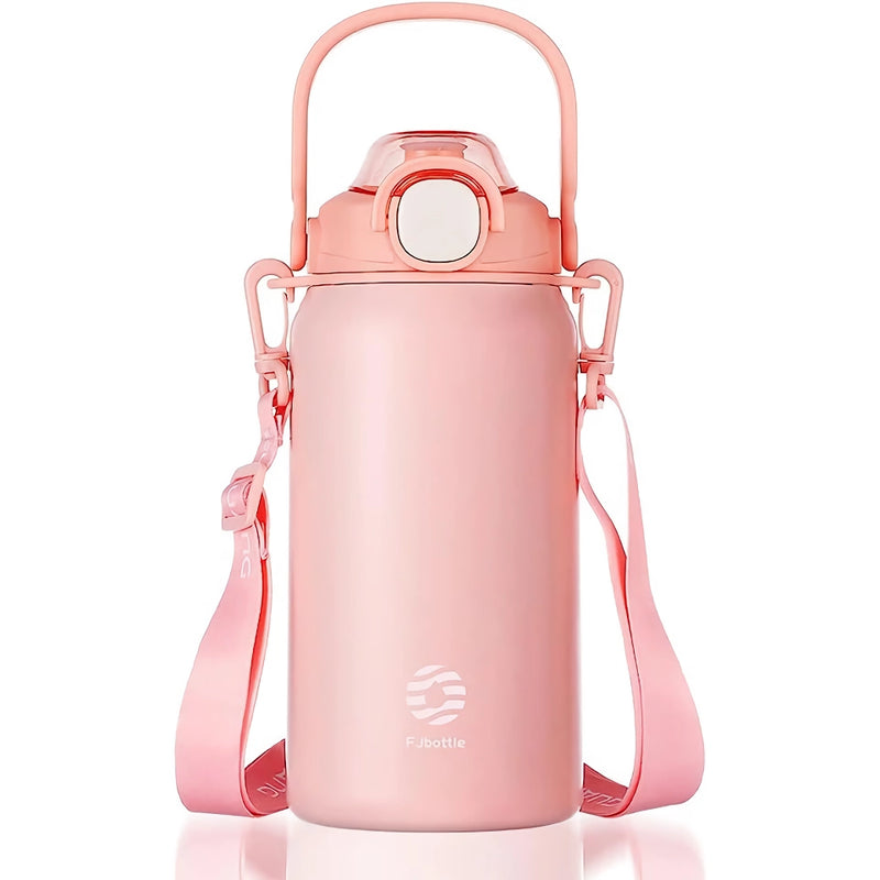large capacity stainless steel thermos bottle with straw, view 4 - MRSLM