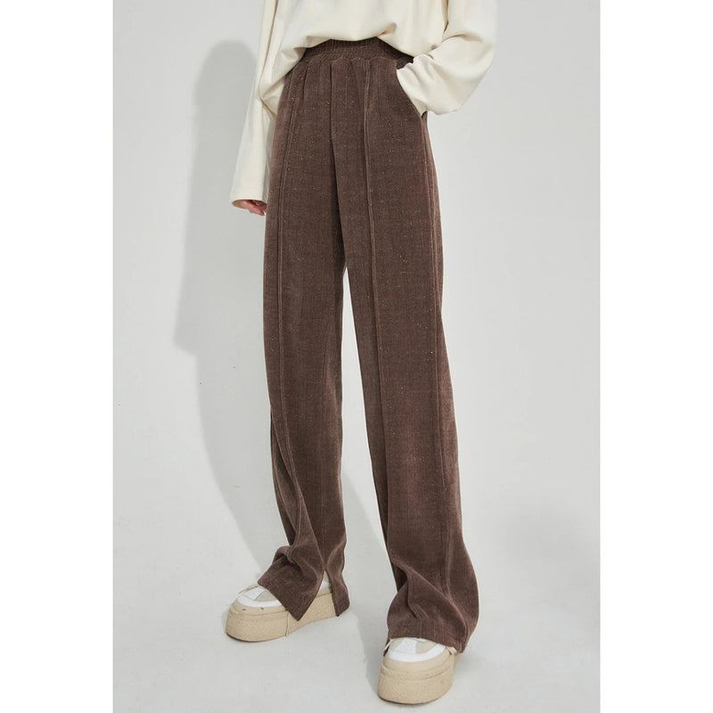 high waist fleece sports pants, view 2 - MRSLM